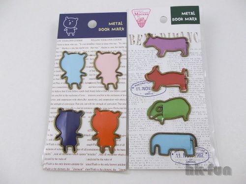 Lot of 8pcs animals theme brasstone color paper gem clips, school &amp; office uses for sale