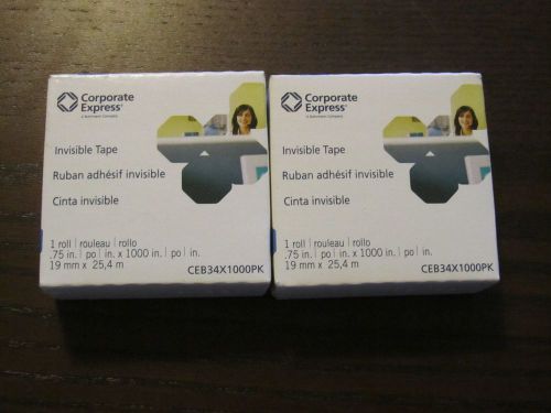 New Corporate Clear Invisible Tape 2 rolls CEB34X1000PK cinta o invisible 19mmx2