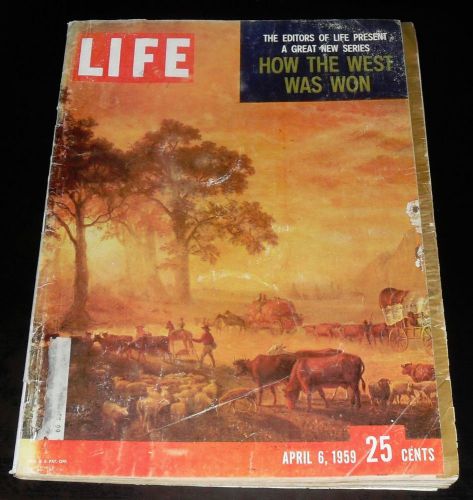 VTG APril 6 1959 LIFE MAGAZINE How the West Was Won Cover Complete Advertisment