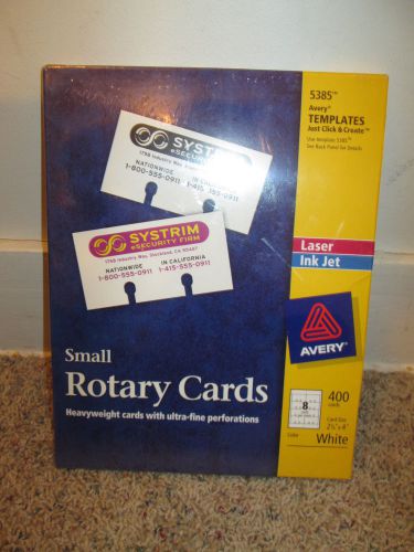 Avery 5385 Small Rotary Cards 2 1/6&#034; x 4&#034; 400 Cards