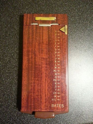 Vintage 1950s BATES List Finder Model A Metal Faux Wood Address Keeper Unused
