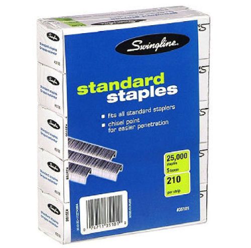 Swingline - standard staples 5,000 count 5 pack (25,000) w/free shipping! for sale