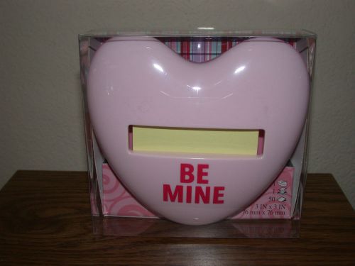 New post it 2 tone pink be mine heart note dispenser free priority ship! for sale