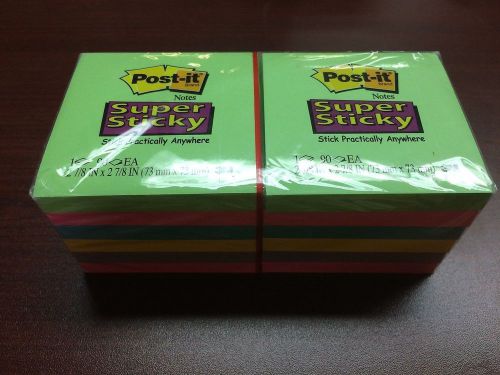3m Post-it notes super sticky 2 7/8&#034; x 2 7/8&#034; 12 pack 654-12SSUC NEW