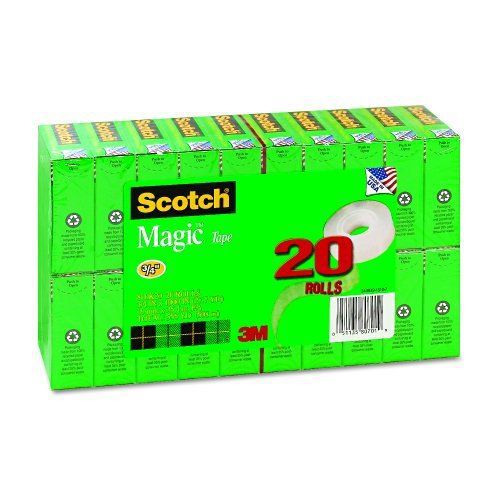 3M/COMMERCIAL TAPE DIV. 810K20 Magic Office Tape Value Pack, 3/4&#034; X 1000&#034;, 1&#034;