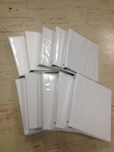 Used Lot of 10 white Binders 3-Ring Presentation 1 inch lot 1