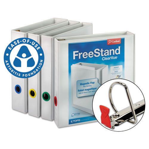 FreeStand Easy Open Binder with Locking Slant-D Shape Ring , 1-1/2&#034; White