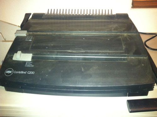 **gbc combbind c200 manual plastic comb punch &amp; book binding machine w/ spines** for sale