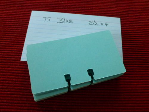 ROLODEX 2 1/4&#034; x 4&#034; (BLUE) ADDRESS CARDS- 75 TOTAL- PRE OWNED-CLEAN