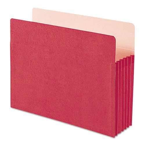 5 1/4 inch accordion expansion colored file pocket, straight tab, letter, red for sale