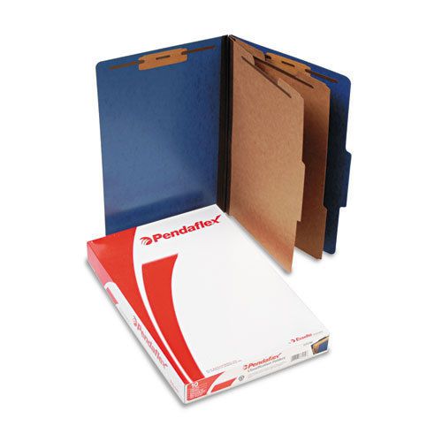 Pressguard classification folders, legal, 2 divider/6 section, blue, 10/box for sale
