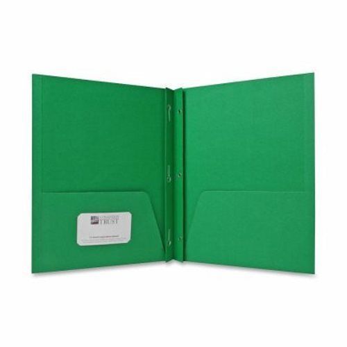 Sparco 2-Pocket Folders,w/Fasteners,1/2&#034; Cap,Letter,25BX,Green (SPR71444)