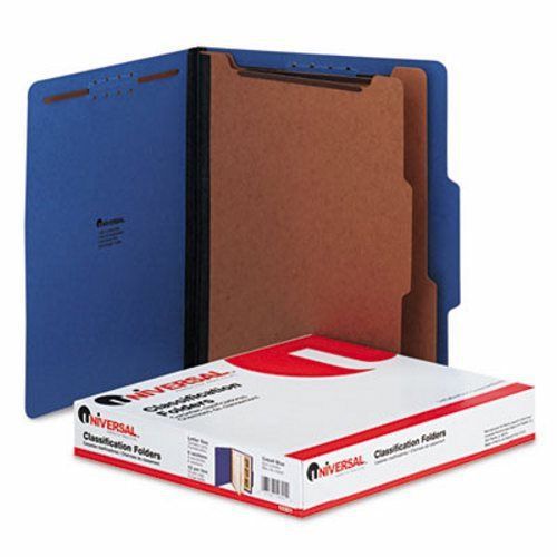 Universal Pressboard Folders, Letter, 6 Section, Blue, 10 per Box (UNV10301)