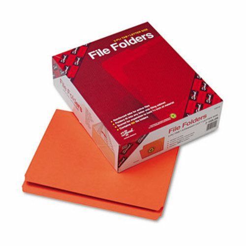 Smead File Folders, Straight Top Tab, Letter, Orange, 100/Box (SMD12510)