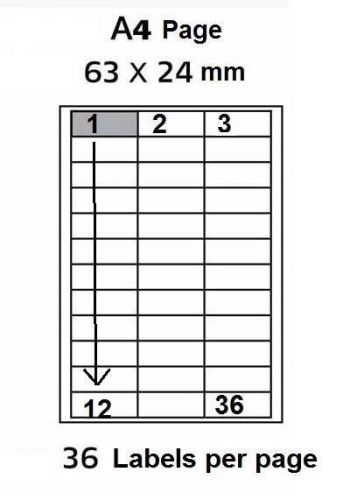 360 a4 quality laser printer labels. 36 stickers per page self adhesive white for sale