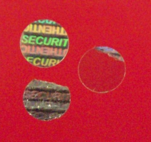 20 SVAG 10mm Circle Silver Warranty Void Hologram Labels Tamper Evident Seals
