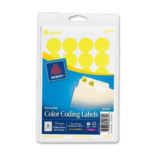 Avery Round Color Coding Label - 0.75&#034; Diameter - 1008 / Pack - (ave05470)