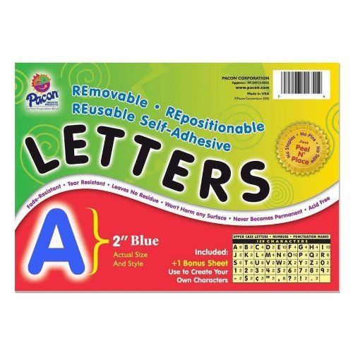 Pacon Colored Self-adhesive Removable Letters - 159 Character - X 2&#034; (pac51653)