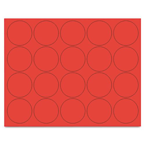 Interchangeable Magnetic Characters, Circles, Red, 3/4&#034; Dia., 20/Pack