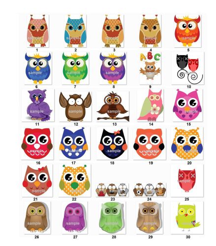 30 Personalized Return Address Cute Owls Labels (co1) Buy 3 Get 1 free
