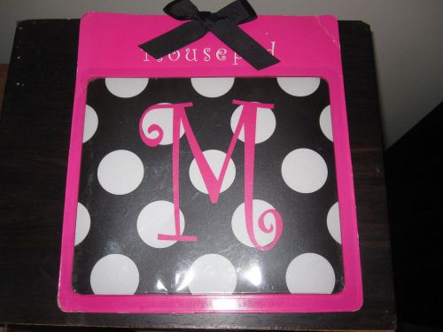 MSC NEW Black/White/Pink Polka Dot Letter &#034;M&#034; Mouse Pad Great Gift