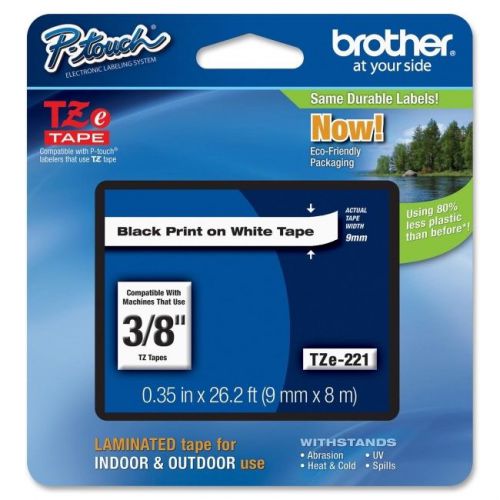 BROTHER INT L (SUPPLIES) TZE221  BLACK ON WHITE FOR TZ