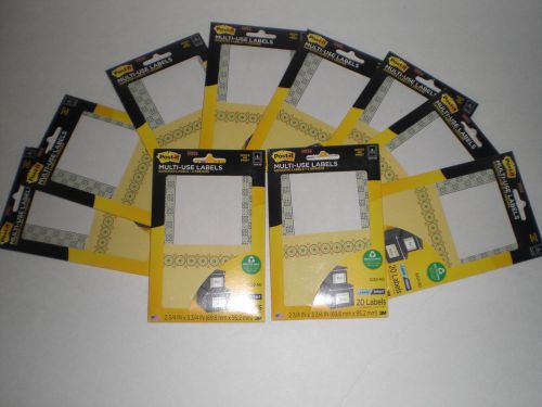 POST IT MULTI-USE 2 3/4&#039;&#039;X 3 3/4 20 LABELS (  LOT OF 10 PACKS )