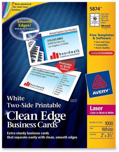 Two Side Printable Clean Edge Business Cards For Laser Printers White Box