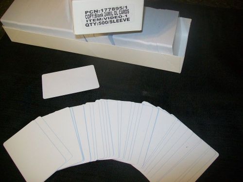 500 Blank White High Gloss Video Grade 24mil CR-80 Photo ID Cards !!!!!!!!