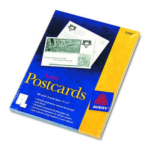 Avery Laser- and Inkjet-Compatible Index/Postcards, 100 per Box - White