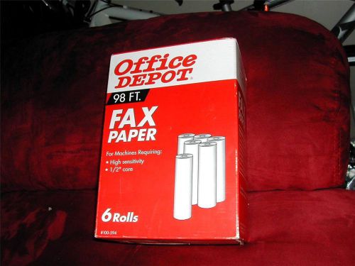 Office Depot Thermal Fax Paper 1/2 in. Core 98 feet Roll Box of 6