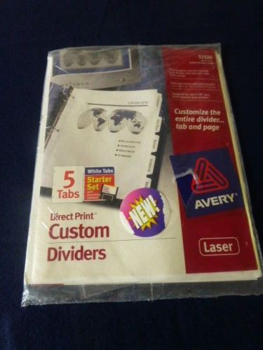 AVERY 11526 DIRECT PRINT CUSTOM DIVIDERS DIVIDERS-NEW IN PACKAGE/ LASER
