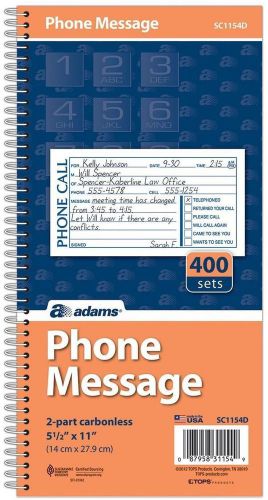 Message book/phone call carbonless duplicate 5.5 x 11 sets sc1154d for sale