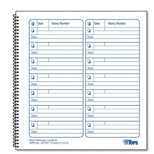 TOPS Telephone Voice Mail Log Book, 8-1/2 X 8-1/4, 1,400-Message Book TOP44165