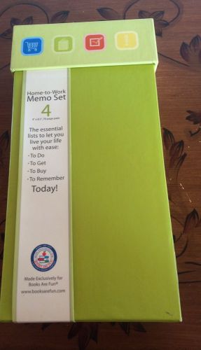 Box Set Of 4 Memo Pads-To Do,To Get,To Buy,To Remember-Organization Tool NEW