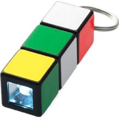 Rubik&#039;s Cube Mini LED Flashlight Key Chain - Puzzle