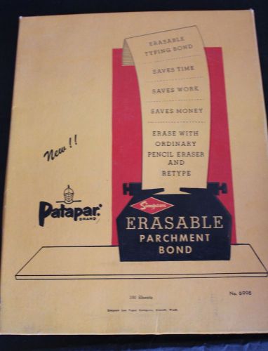 Vintage Patapar Erasable Parchment Bond Simpson Lee Paper Company