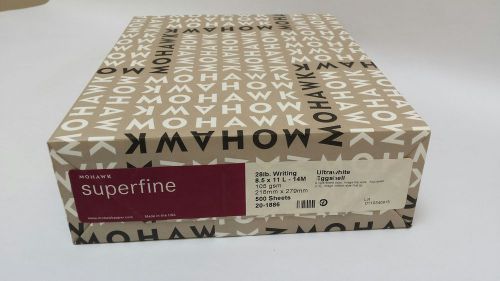 Mohawk paper superfine 28# writing, 8.5x11, ultrawhite, eggshell finish for sale