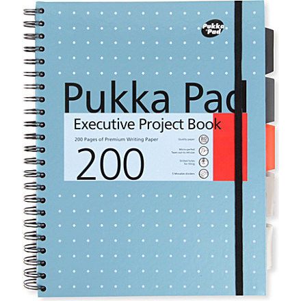 Pukka Pad A4 Executive Project Note Book Blue Hard Back Spiral 200 Pages 80gsm