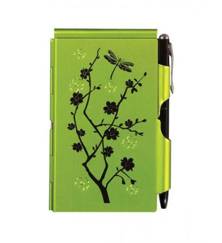 Flip Notes Flip Open Pocket Pen and Notepad in Lime Blossom
