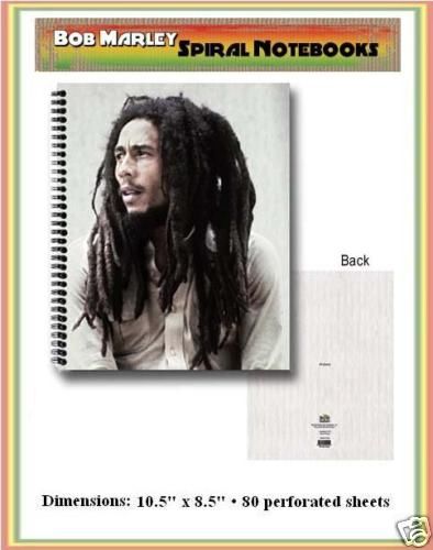 Bob Marley Portrait Spiral Notebook Note Book-New!