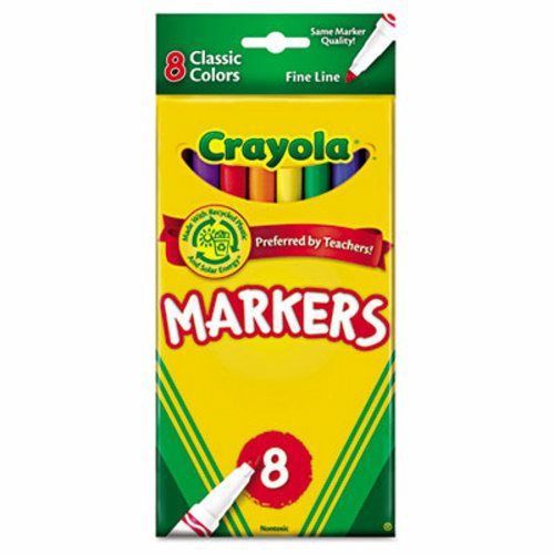 Crayola Non-Washable Markers, Fine Point, Classic Colors, 8/Set (CYO587709)