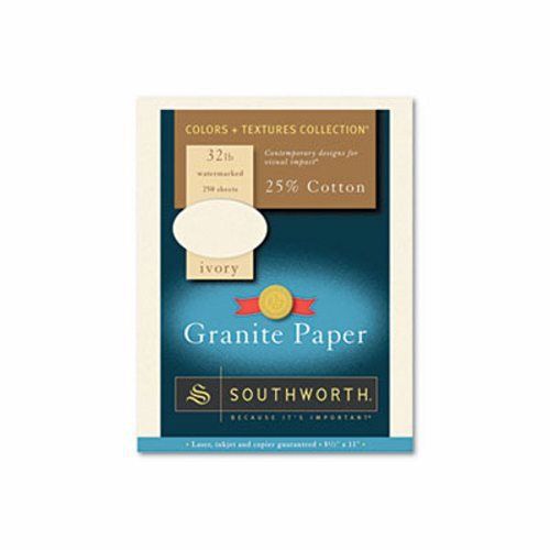 Southworth Granite Specialty Paper, Ivory, Cotton, 250 sheets per Box (SOUJ938C)