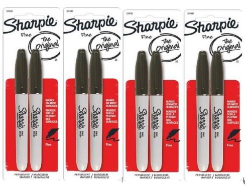 Sharpie Fine Point Permanent Markers 4 packs/ 8 Black Markers 30162