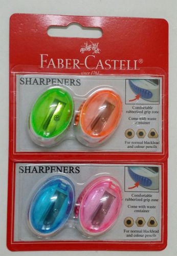 Faber-castell easy grip sharpeners 2x packs (toal 4x sharpeners in 4 colors) for sale