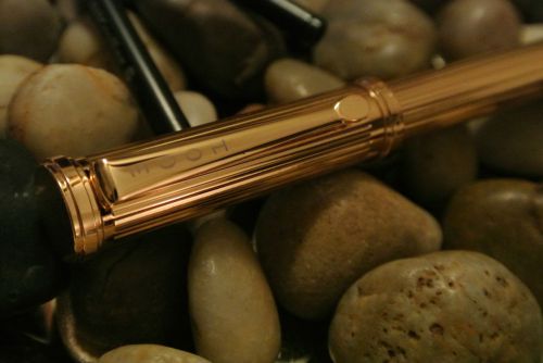 Tourneau $350 23kt gold p diamond cut pen wooden case german made refills for yr for sale