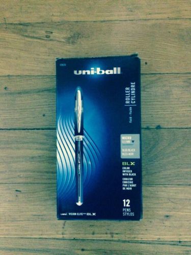 Uni-ball Vision Elite Rollerball Micro .5mm Point Blue/Black Ink 12-Pens 69020