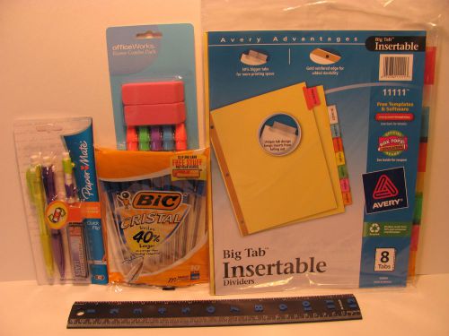 Avery Insertable Tabs, Ruler, Paper Mate Lead Pencils and Erasers      #5