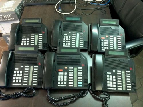 Lot of 6 Nortel Meridian M2616 Black Business Display Phone