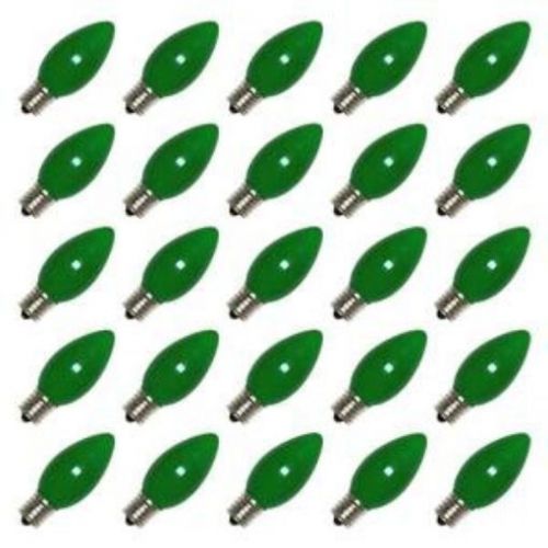 Brite star 10944 - c9 intermediate screw base ceramic green (25 pack) christmas for sale